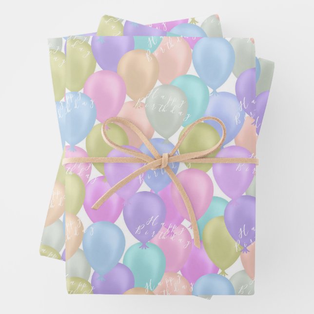Balloon Pastel Geschenkpapier Set (Beispiel)