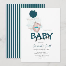 Balloon Rabbit Baby Shower Einladung