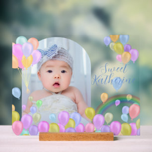 Balloon Rainbow Baby Foto Acrylschild