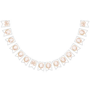 Balloon rose & étoiles 1ère Bannière d'anniversair