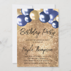 Balloon rose or Invitation de fête d'anniversaire