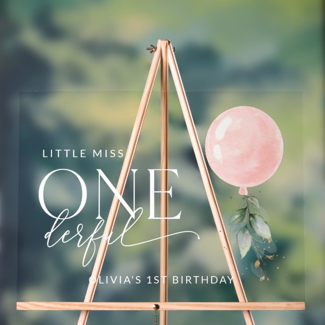 Balloon rose, Verdure, accueil pour le premier ann (Neutre)