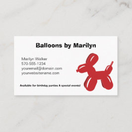 Balloon Sculptor Artist Children's Entertainer Visitenkarte