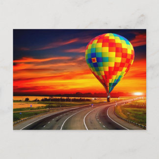 Balloon Sunset Postkarte