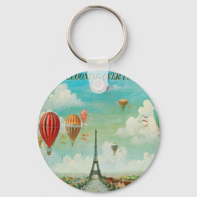 Balloon über Paris Schlüsselanhänger (Vorderseite)