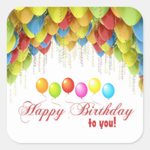 Balloon Wow Birthday Stickers