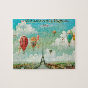 Ballooning über Paris Kunstmalerei Illustration