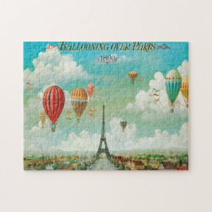 Ballooning über Paris Kunstmalerei Illustration