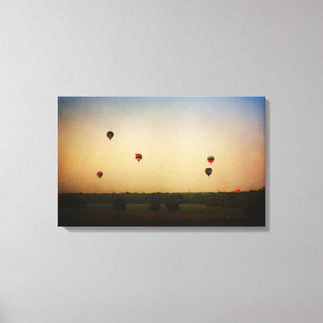 Balloons à air chaud dans la toile du panneau 3 ma (Recto)