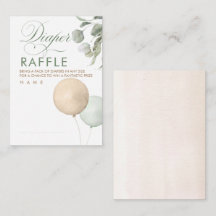 Balloons Baby Showdiaper Raffle Ticket