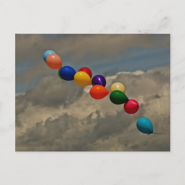 Balloons blasen in der Wind-Postkarte Postkarte (Vorderseite)