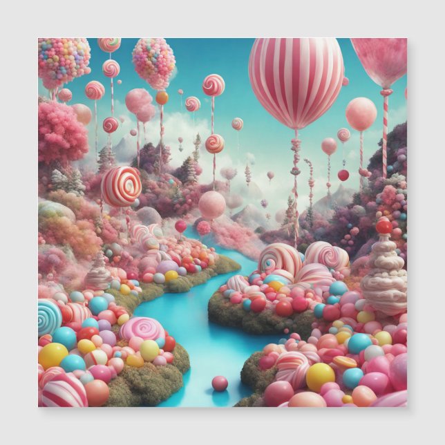 Balloons Candy Land Magneteinladung (Vorderseite)