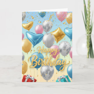 Balloons de Célébration Flottants – Carte Joyeux A