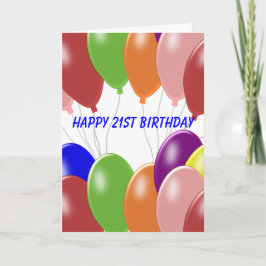 Balloons Design Personalisiert 21. Geburtstag Karte