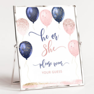 Balloons, die er oder sie tragen bitte Ihre Vermut Poster