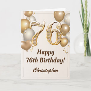 Balloons dorés et carte d'anniversaire avec confet