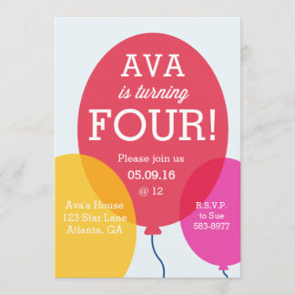 Balloons Einladung zum Geburtstag