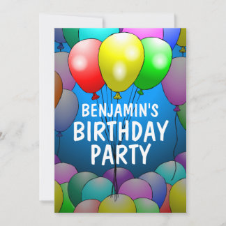 Balloons Einladung zum Geburtstag