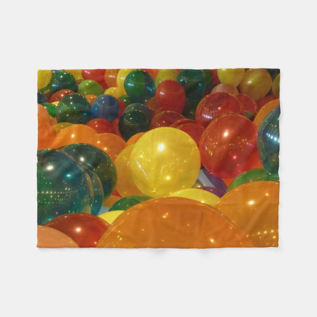 Balloons Farbiges Party Design Fleecedecke (Vorderseite (Horizontal))