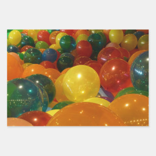 Balloons Farbiges Party Design Geschenkpapier Set