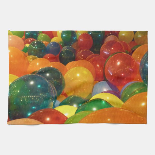 Balloons Farbiges Party Design Geschirrtuch (Horizontal)