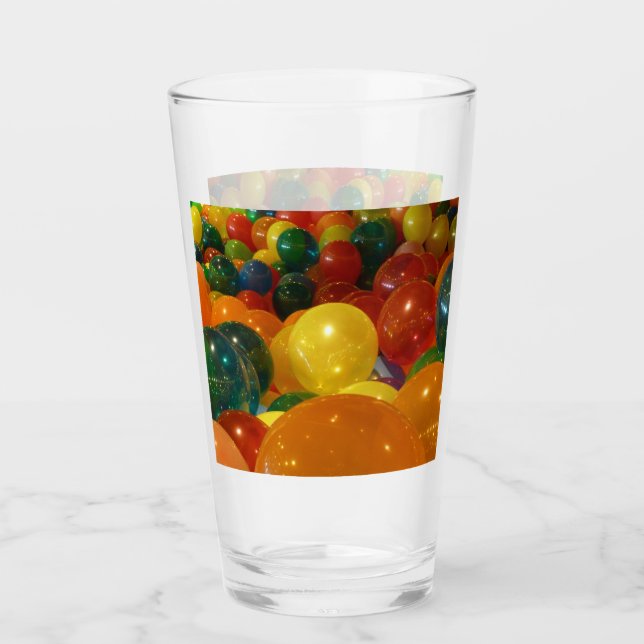 Balloons Farbiges Party Design Glas (Vorderseite)