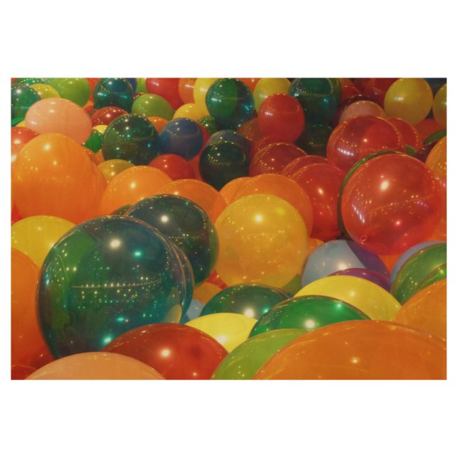 Balloons Farbiges Party Design Holzposter (Vorderseite)