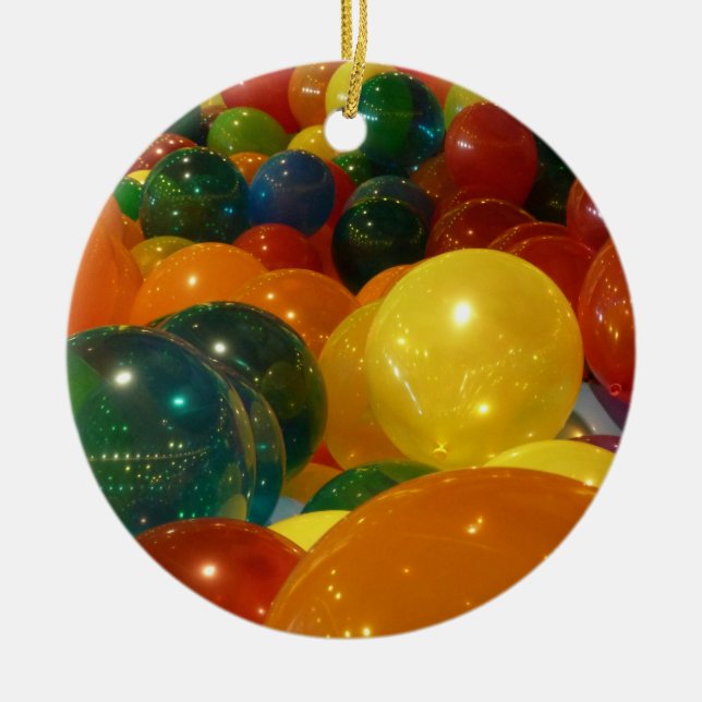 Balloons Farbiges Party Design Keramikornament (Vorne)