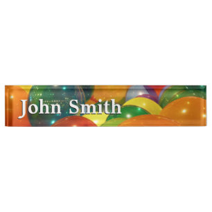 Balloons Farbiges Party Design Namensplakette