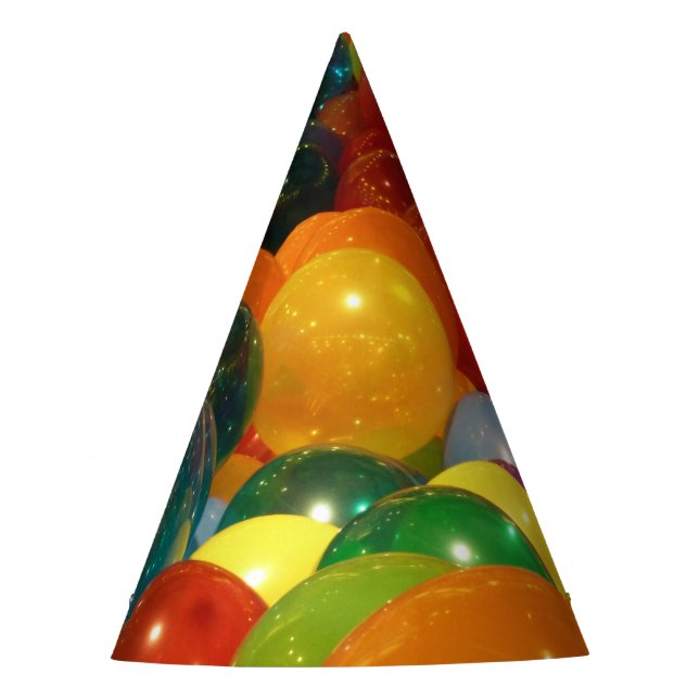 Balloons Farbiges Party Design Partyhütchen (Vorderseite)