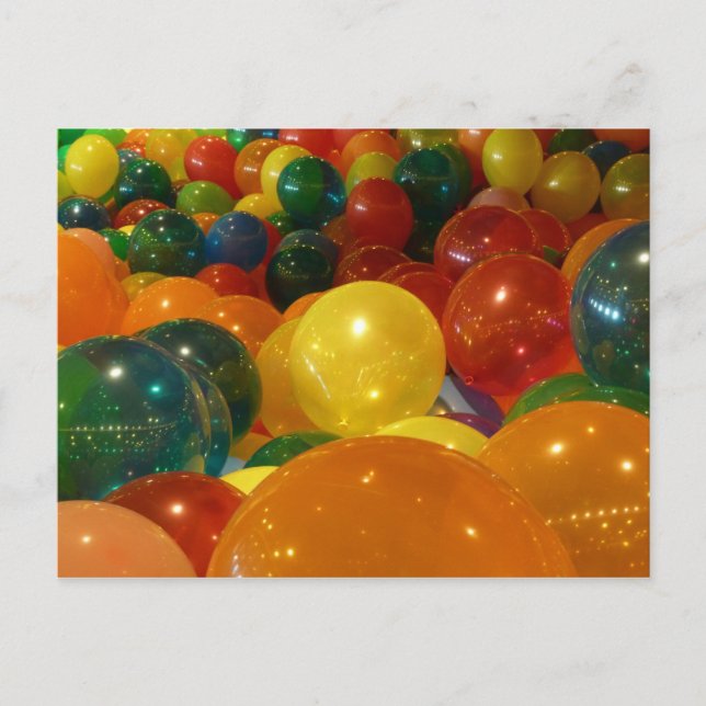 Balloons Farbiges Party Design Postkarte (Vorderseite)