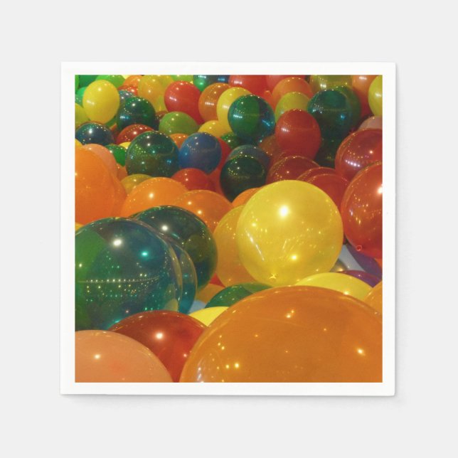 Balloons Farbiges Party Design Serviette (Vorderseite)