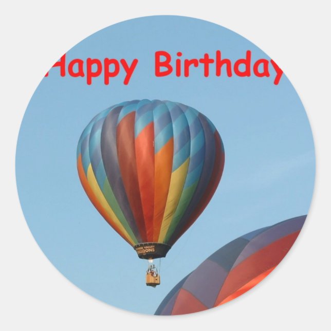 Balloons, Happy Birthday, 2 generische Runder Aufkleber (Vorderseite)
