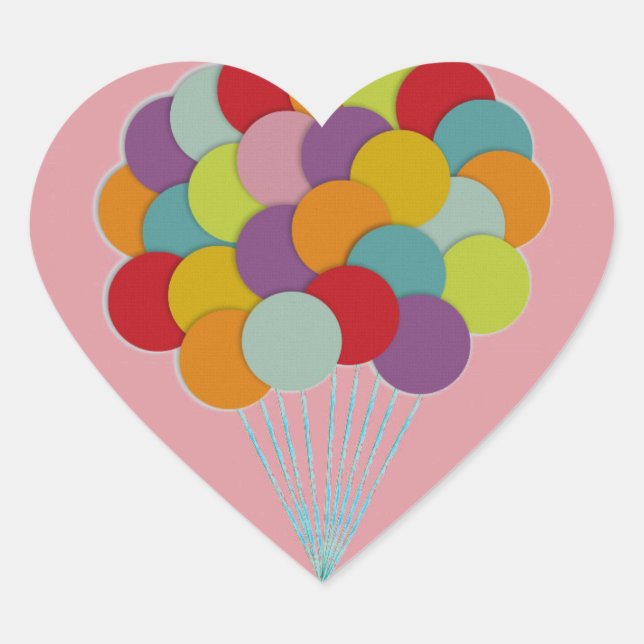 Balloons Herz-Aufkleber (Vorderseite)