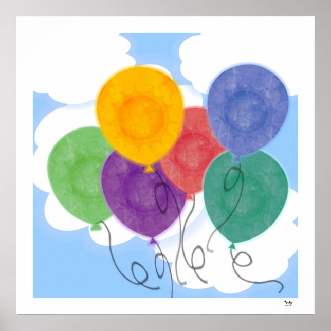 Balloons im Himmelsposter Poster (Vorne)