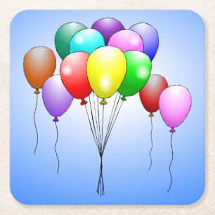 Balloons Joyeux Anniversaire Sous-verre en Papier