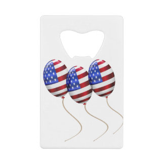 Balloons mit amerikanischer Flagge für den 4. Juli Geldbeutel Flaschenöffner