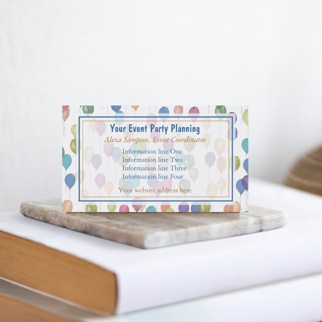 Balloons Muster Party Event Planning Visitenkarte (Von Creator hochgeladen)