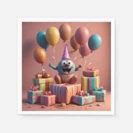Balloons niedliche Kunstwerke Serviette