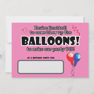BALLOONS niedlicher Spaß bereit zum Pop Geburtstag Einladung