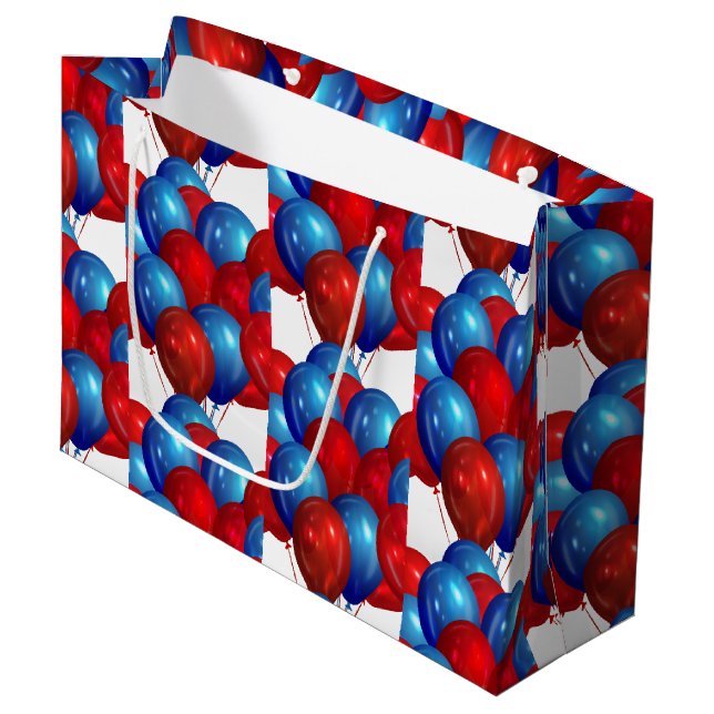 Balloons Papiergeschenktasche Große Geschenktüte (Vorderseite Schrägansicht)