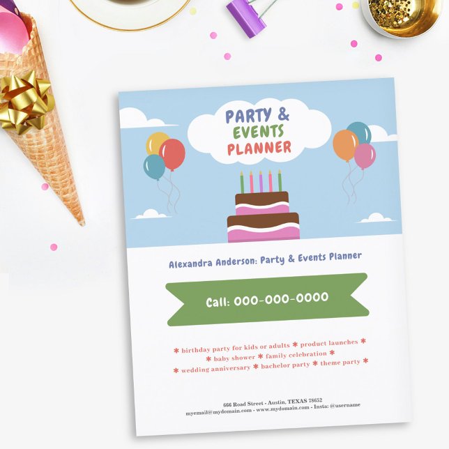 Balloons - Party & Events Planner Farbig Flyer (Balloons - Party & Events Planner Colorful Flyer)