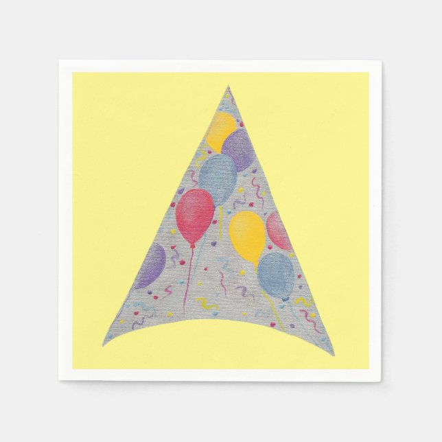 Balloons Party Hat Birthday Paper Napkins Serviette (Vorderseite)