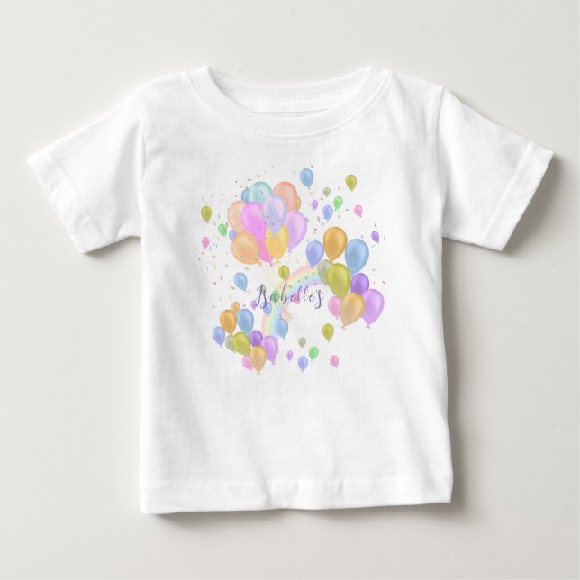 Balloons Pastell Handtuch Baby T-shirt (Vorderseite)