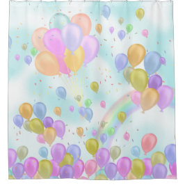 Balloons Pastell Handtuch Duschvorhang