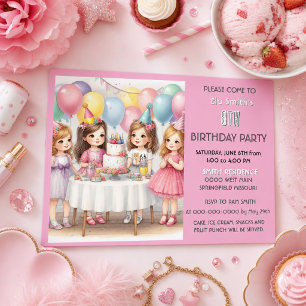 Balloons Roses Jolies Invitation Anniversaire Fill