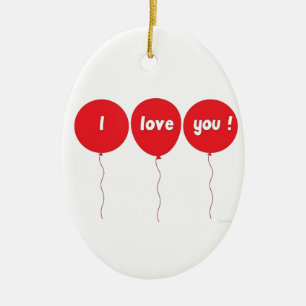 ***BALLOONS SAGEN "I LIEBE YOU"*** CHRISTMAS ORNAM KERAMIKORNAMENT