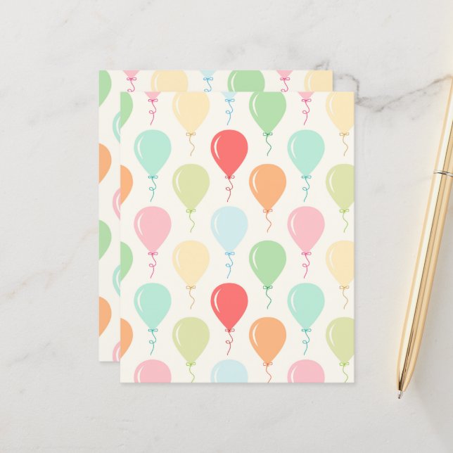 Balloons Scrapbook Paper (Vorderseite/Rückseite Beispiel)