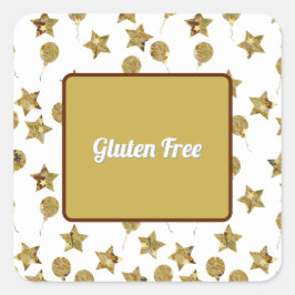 Balloons & Sterne Dekoration Glutenfreie Party Foo Quadratischer Aufkleber