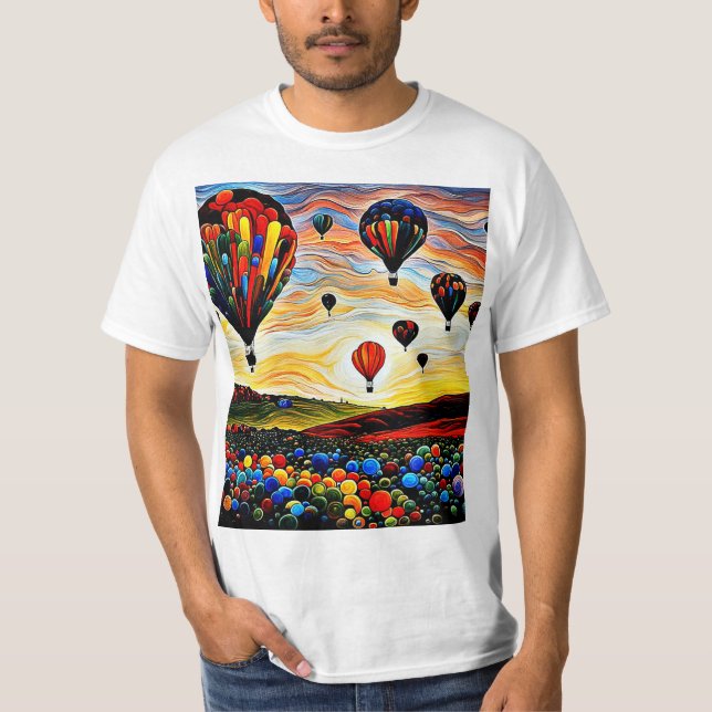 Balloons über der Landschaft 2 T-Shirt (Vorderseite)
